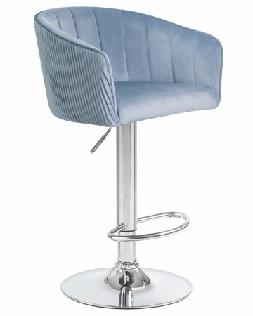 Барный стул на газлифте DOBRIN DARCY LM-5025, серо-голубой велюр (1922-6), цвет основания хром 