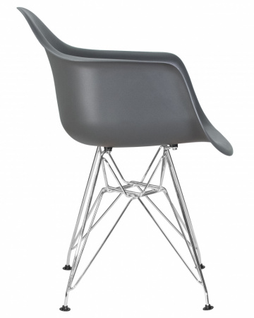 Обеденный стул DOBRIN DAW CHROME, цвет сиденья серый, цвет основания хромированная сталь