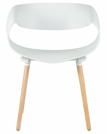 Обеденный стул DOBRIN ALIEN 682PP-LMZL, ножки светлый бук, цвет белый пластик (W-02)