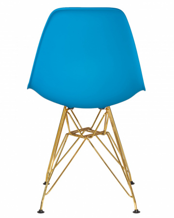 Обеденный стул DOBRIN DSR, ножки золотые, цвет голубой пластик (BE-02)  