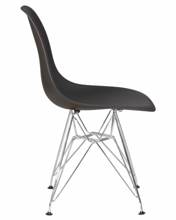 Обеденный стул DOBRIN DSR, ножки хром, цвет тёмно-серый пластик (GR-04)