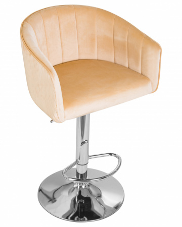 Барный стул на газлифте DOBRIN DARCY LM-5025, песочный велюр (1922-3), цвет основания хром