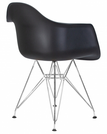 Обеденный стул DOBRIN DAW CHROME, цвет сиденья чёрный, цвет основания хромированная сталь
