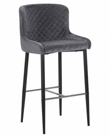 Барный стул DOBRIN CHRISTIAN'75 LML-8297, темно-серый велюр (V108-91), черные ножки
