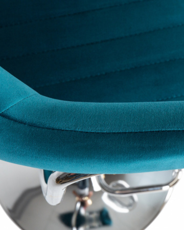 Барный стул на газлифте DOBRIN CHARLY LM-5019, цвет морской волны велюр (MJ9-99), цвет основания хром