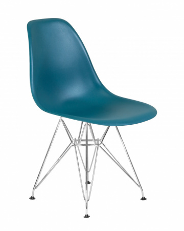 Обеденный стул DOBRIN DSR, ножки хром, цвет морской волны пластик (G-05)  