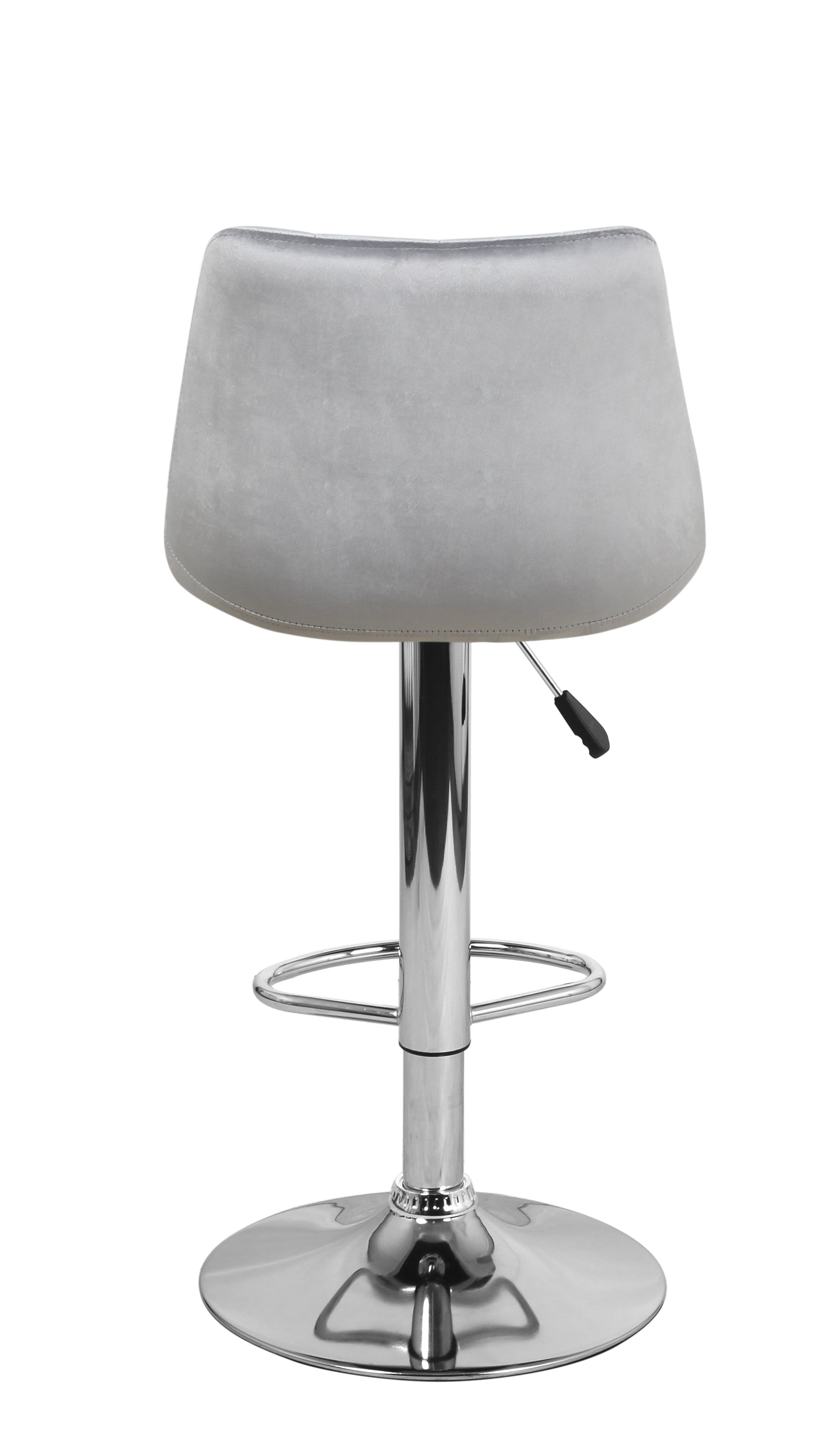 Барный стул на газлифте ТУЛОН WX-2819 серый велюр, основание хромированная сталь