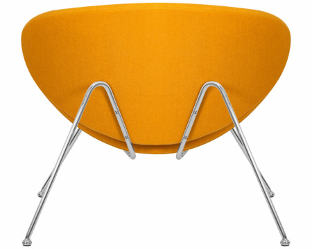 Кресло дизайнерское DOBRIN EMILY LMO-72 желтая ткань AF13, хромированная сталь