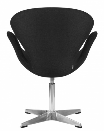 Кресло дизайнерское DOBRIN SWAN LMO-69A, черная ткань AF9, алюминиевое основание
