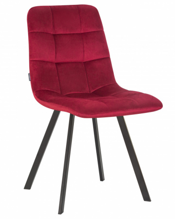 Обеденный стул DOBRIN ALEX SQUARE, черные матовые ножки, бордовый велюр (V108-85)