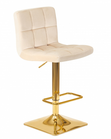 Барный стул на газлифте DOBRIN GOLDIE LM-5016 бежевый велюр, цвет основания золотой