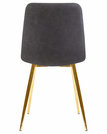 Обеденный стул DOBRIN ALEX, золотые ножки, серая антрацитовая винтажная экокожа (RU-08)