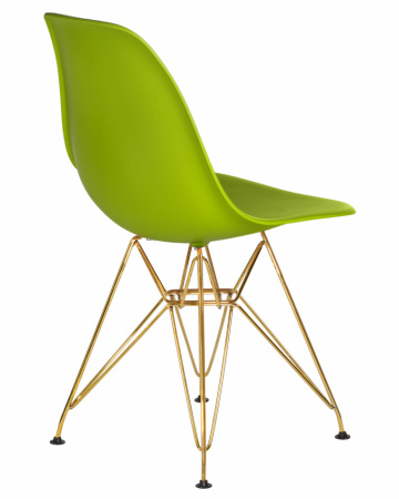 Обеденный стул DOBRIN DSR, ножки золотые, цвет салатовый пластик (G-08)  