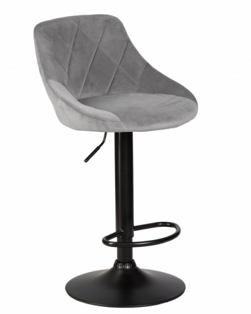 Барный стул на газлифте DOBRIN LOGAN BLACK LM-5007 серый велюр (MJ9-75)