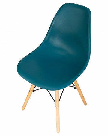 Обеденный стул LMZL-PP638 DOBRIN DSW, ножки светлый бук, цвет морской волны (G-05) пластик 