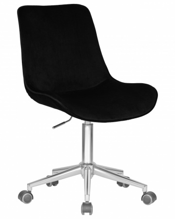 Кресло офисное для персонала DOBRIN DORA LM-9518, черный велюр (1922-21), основание хромированная сталь 
