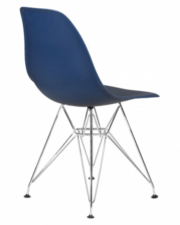 Обеденный стул DOBRIN DSR, ножки хром, цвет тёмно-синий пластик (BE-12)  