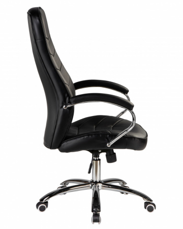 Офисное кресло для руководителей DOBRIN WILLIS LMR-115B, черный, основание хром сталь