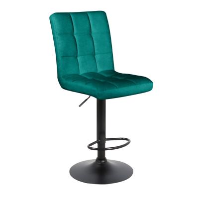 Барный стул на газлифте ПАРКЕР WX-2517 зеленый велюр, цвет основания черный