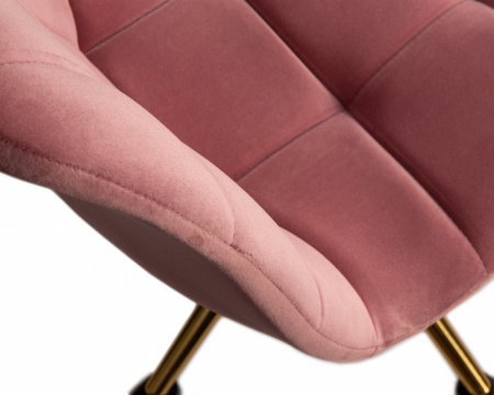Офисное кресло для персонала DOBRIN DIANA LM-9800-Gold розовый велюр