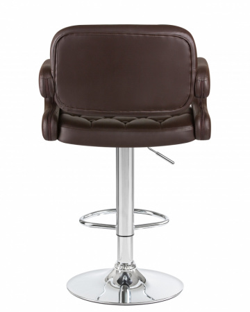 Барный стул на газлифте DOBRIN TIESTO LM-3460, коричневый экокожа, цвет основания хром
