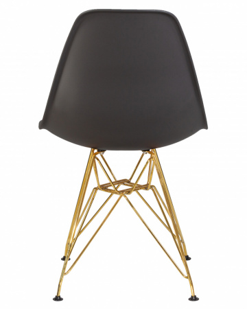 Обеденный стул DOBRIN DSR, ножки золотые, цвет тёмно-серый пластик (GR-04)