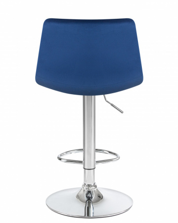 Барный стул на газлифте DOBRIN TAILOR LM-5017, синий велюр, основание хромированная сталь