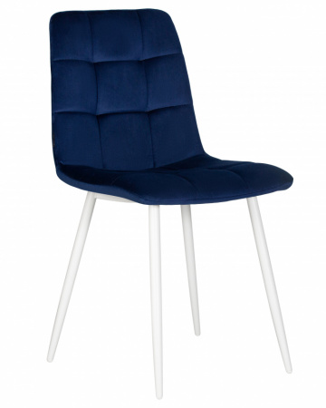 Обеденный стул DOBRIN CHILLY, Темно-синий Holland 60, основание белое