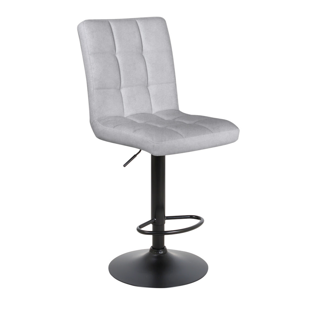Барный стул на газлифте ПАРКЕР WX-2517 светло-серый велюр, цвет основания черный