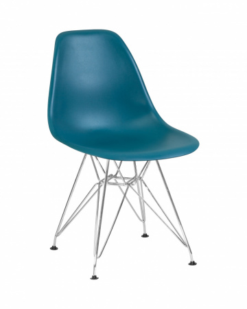 Обеденный стул DOBRIN DSR, ножки хром, цвет морской волны пластик (G-05)  
