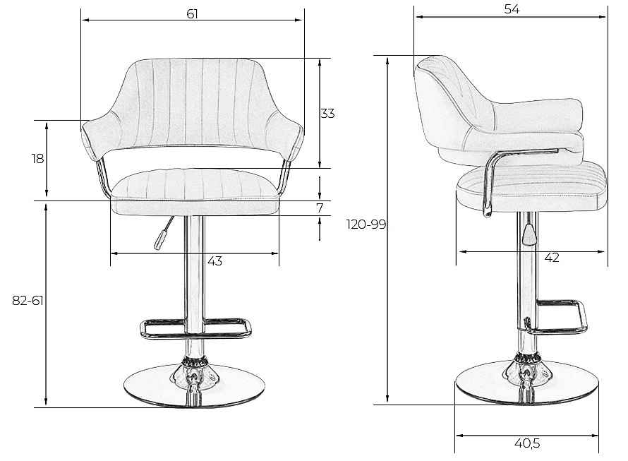 Барный стул CHARLYLM-5019 LM-5019 велюр серый DOBRIN