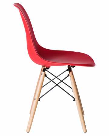 Обеденный стул DOBRIN DSW, ножки светлый бук, цвет красный (R-02) пластик 