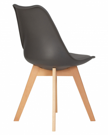 Обеденный стул DOBRIN JERRY SOFT, цвет сиденья темно-серый (G-04), цвет основания светлый бук