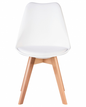 Обеденный стул DOBRIN JERRY SOFT LMZL-PP635, ножки светлый бук, цвет сиденья белый (W-02)
