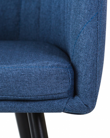 Обеденный стул DOBRIN ALINA LM-7304, синяя ткань, черное основание