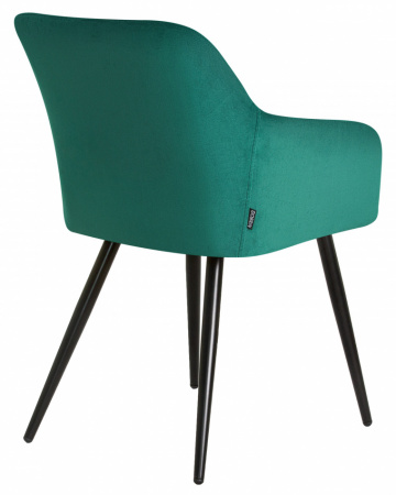 Обеденный стул DOBRIN 8266-LML ROBERT, черные матовые ножки, велюр V108-64 Зелёный