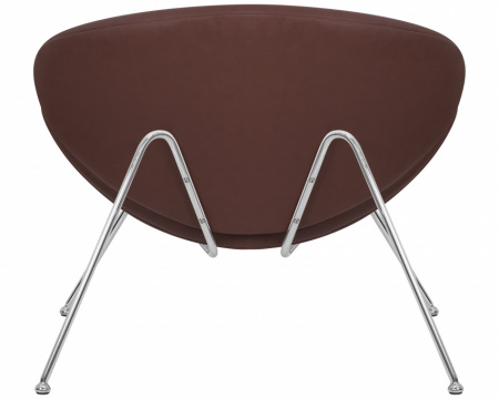 Кресло дизайнерское DOBRIN EMILY LMO-72 коричневый винил YP5, хромированная сталь