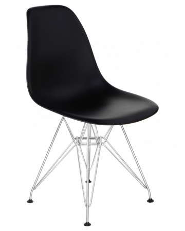 Обеденный стул DOBRIN DSR, ножки хром, цвет чёрный пластик (B-03)  