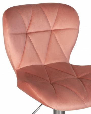 Барный стул на газлифте DOBRIN BARNY LM-5022, пудрово-розовый велюр (MJ9-32), цвет основания хром