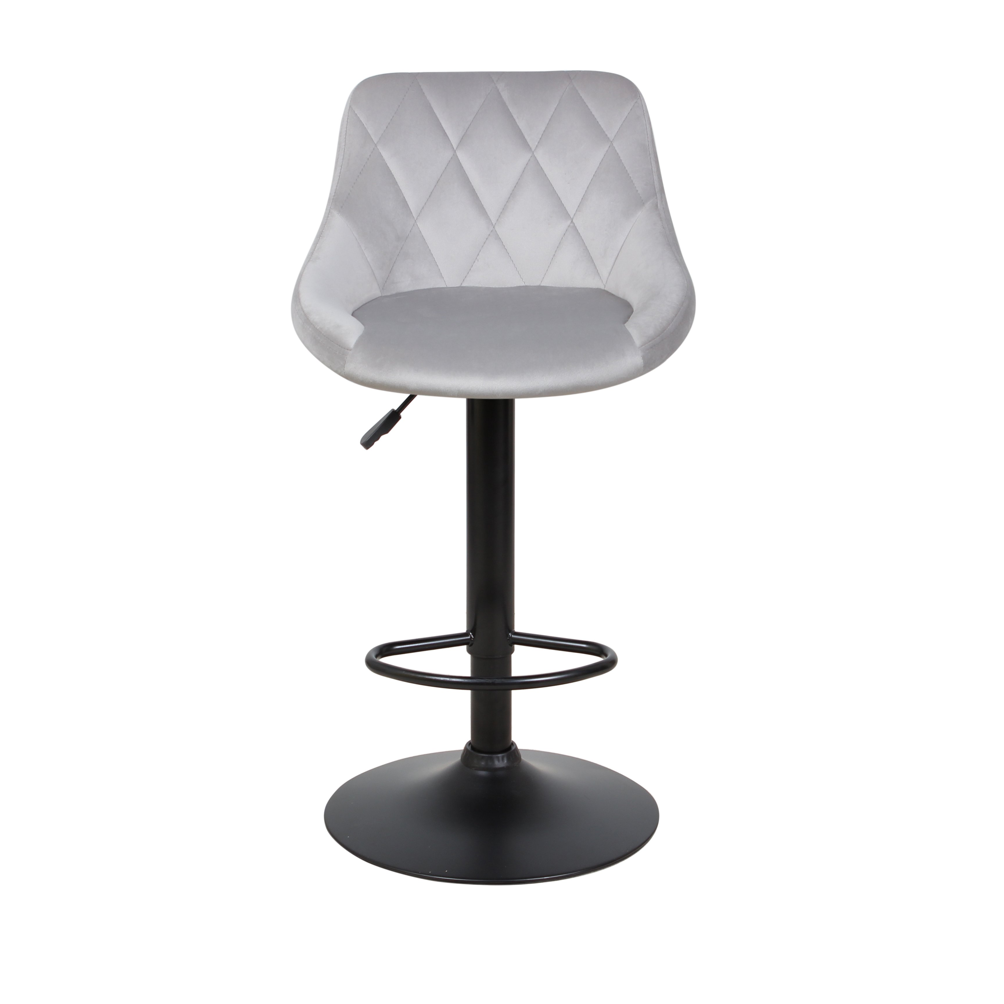 Барный стул на газлифте ПРЕСТИЖ WX-2397 светло-серый велюр, цвет основания черный