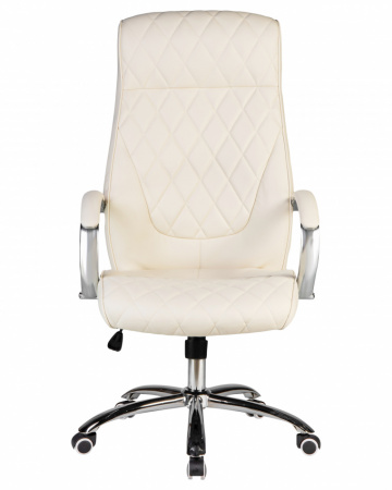 Офисное кресло для руководителей DOBRIN BENJAMIN LMR-117В, цвет кремовый, основание хром сталь
