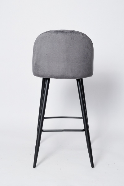 Барный стул ВC-1726, цвет графит вельвет, черное основание 
