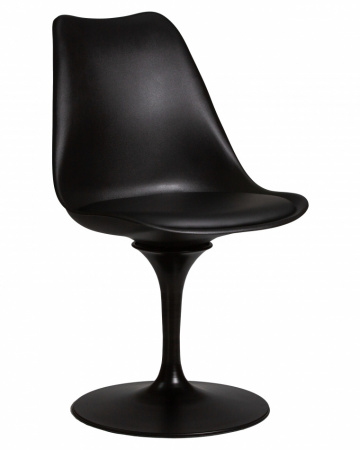 Обеденный стул DOBRIN TULIP LMZL-PP635E, черное основание, цвет черный (B-03)