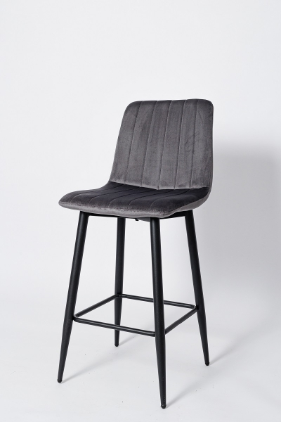 Барный стул ВC-1723, цвет графит вельвет, черное основание 