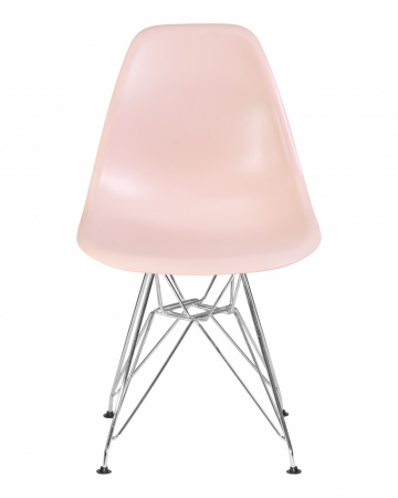 Обеденный стул DOBRIN DSR, ножки хром, цвет светло-розовый пластик (PK-02)  