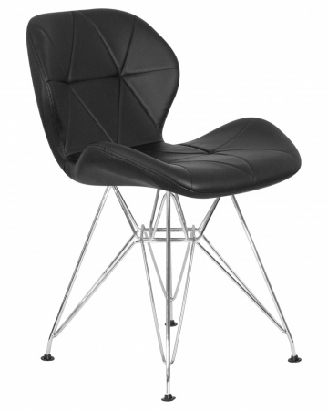 Обеденный стул DOBRIN BUTTERFLY LMZL-302А, ножки хром, цвет черный