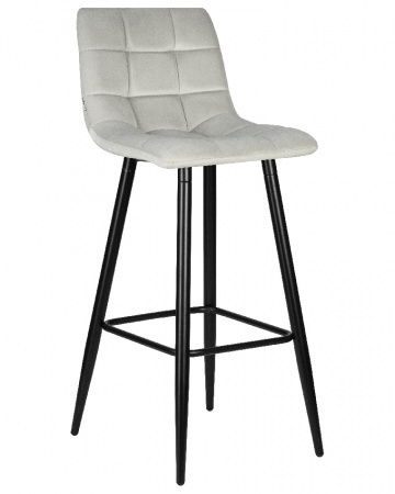 Барный стул DOBRIN NICOLE LML-8078, черные матовые ножки, светло-серый велюр (108-52)