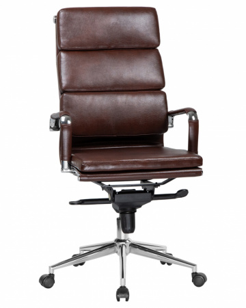 Офисное кресло для руководителей DOBRIN ARNOLD LMR-103F, коричневый, основание хром сталь