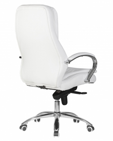 Офисное кресло для руководителей LYNDON LMR-108F белый, основание хром сталь