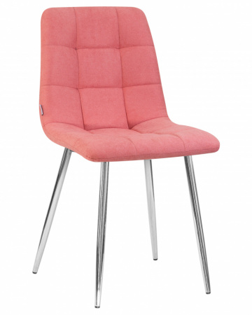 Обеденный стул DOBRIN ALEX, хром ножки, розовая ткань (UF860-05B)
